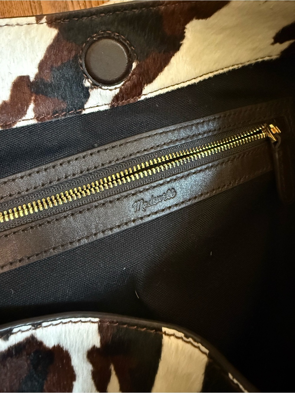 Madewell Cowhide Shoulder Bag in White and Brown - Picture 10 of 10